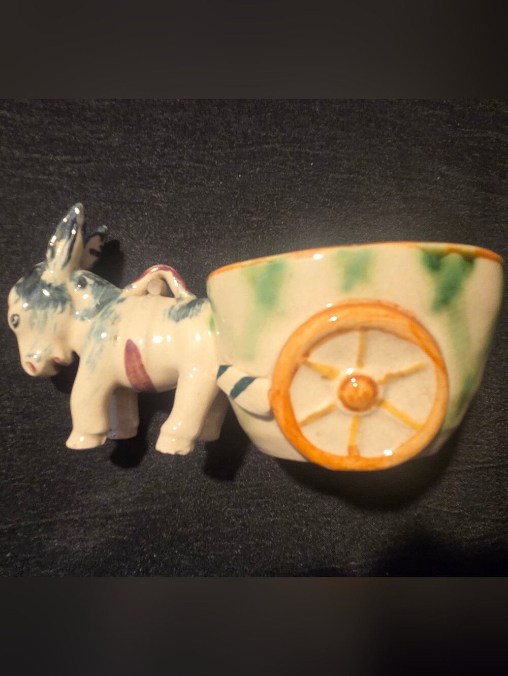 Vintage Made In Occupied Japan Donkey Pullung A Cart